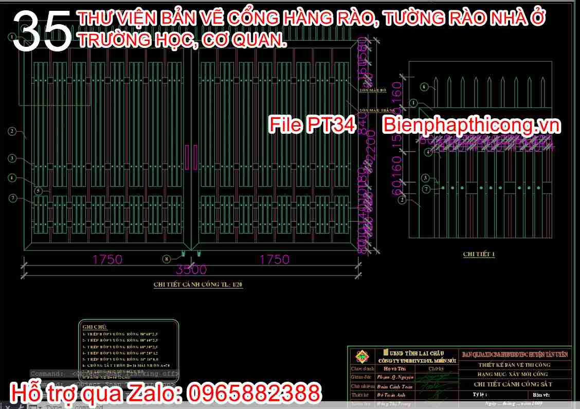 Bản vẽ thiết kế chi tiết cổng ubnd.