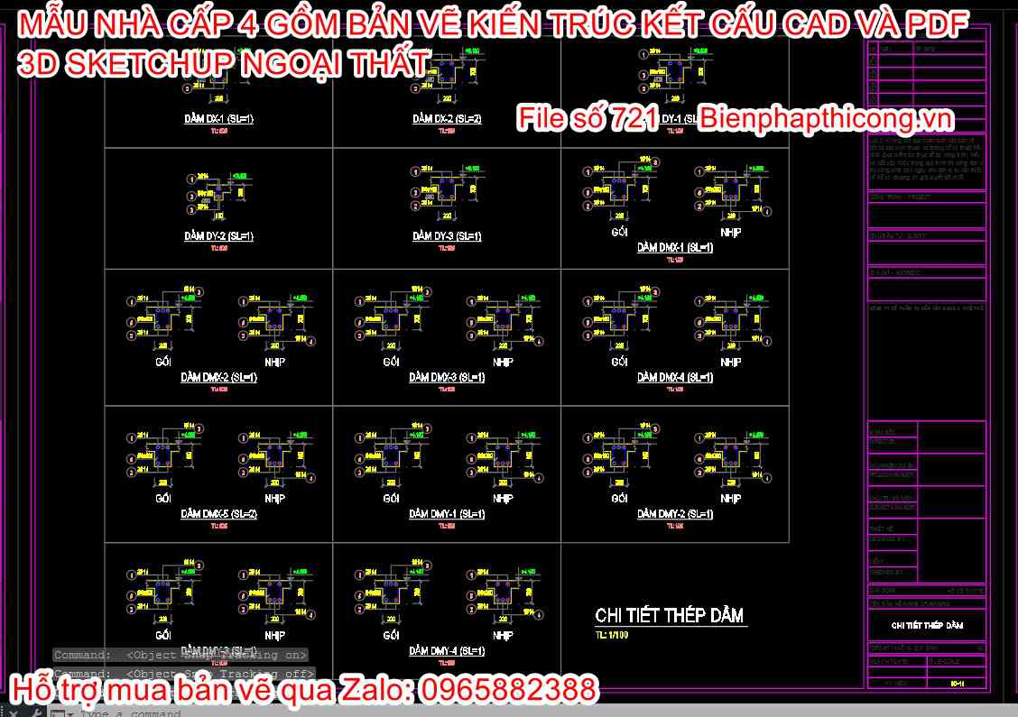 File dwg bản vẽ cad kết cấu dầm sàn đẹp.