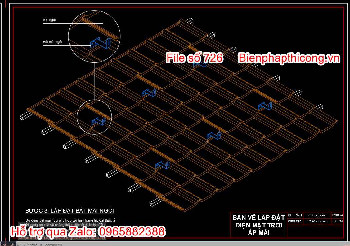 Biện pháp thi công lắp đặt bát mái ngói điện mặt trời.