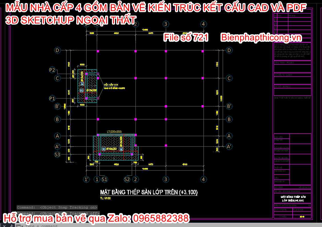 Bản vẽ kết cấu mái nhà cấp 4 chi phí 700 triệu đến 900 triệu.
