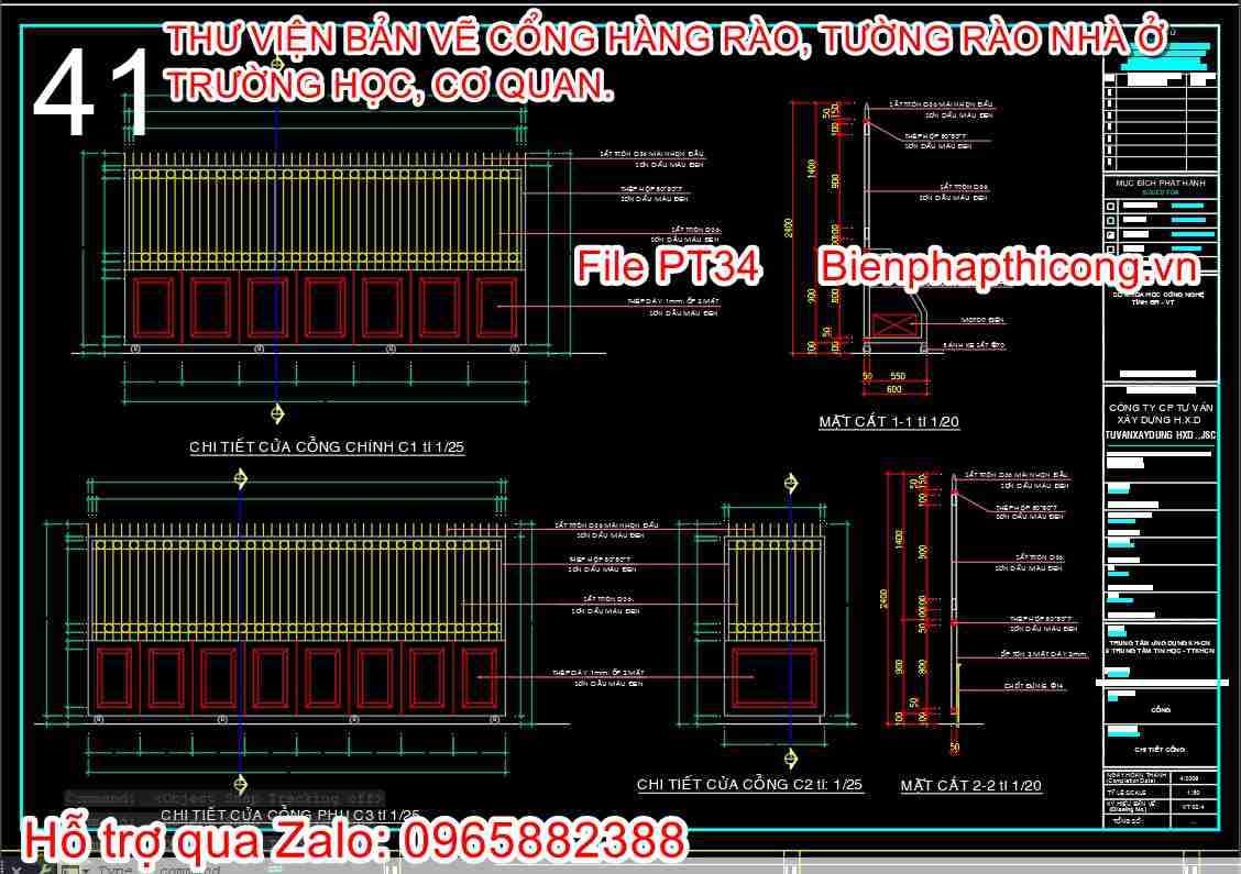 Bản vẽ thiết kế chi tiết cửa cổng lùa cad.