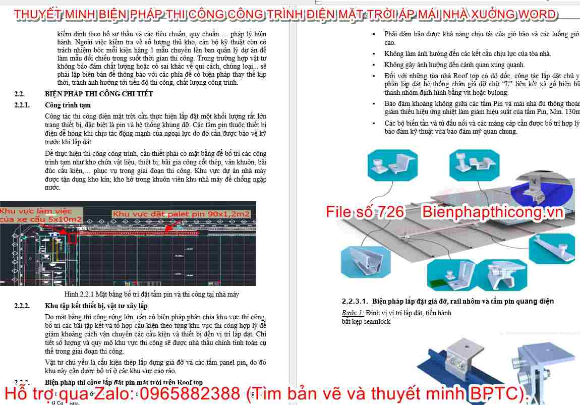 Biện pháp thi công chi tiết.