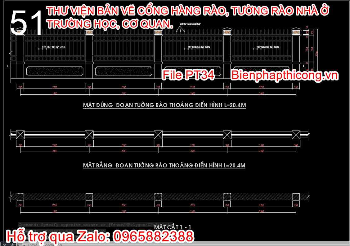 Bản vẽ thiết kế hàng rào thoáng gang đúc cad.