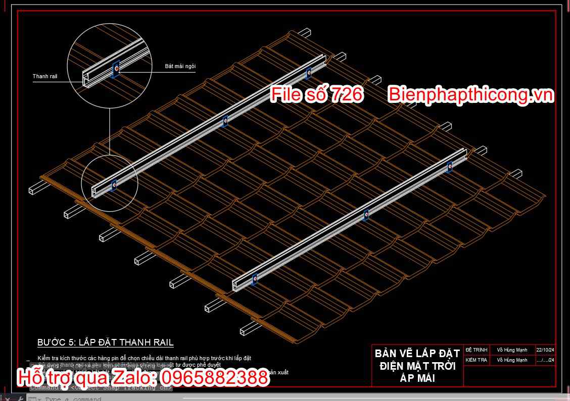 Bản vẽ biện pháp lắp đặt thanh Rail.