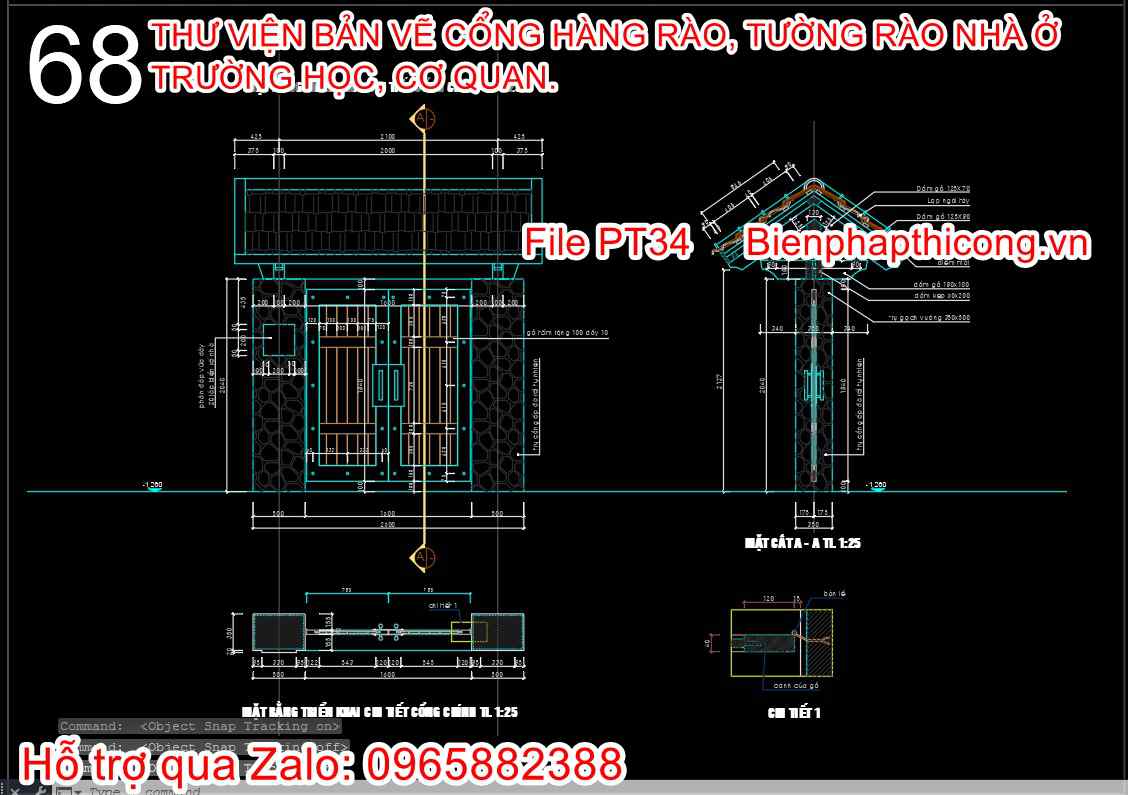 Download bản vẽ thiết kế cổng 2 cánh cad.
