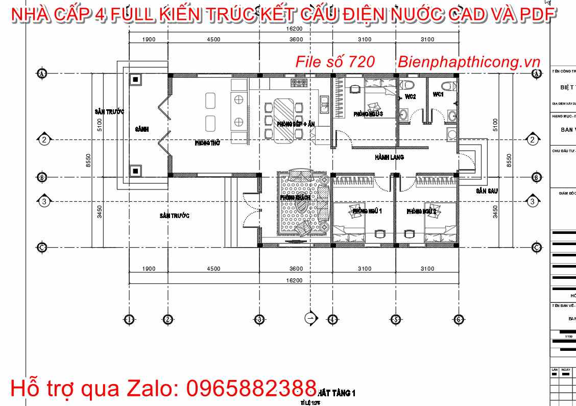 Bản vẽ cad mặt bằng nhà mái nhật chữ L 3 ngủ 900 triệu.