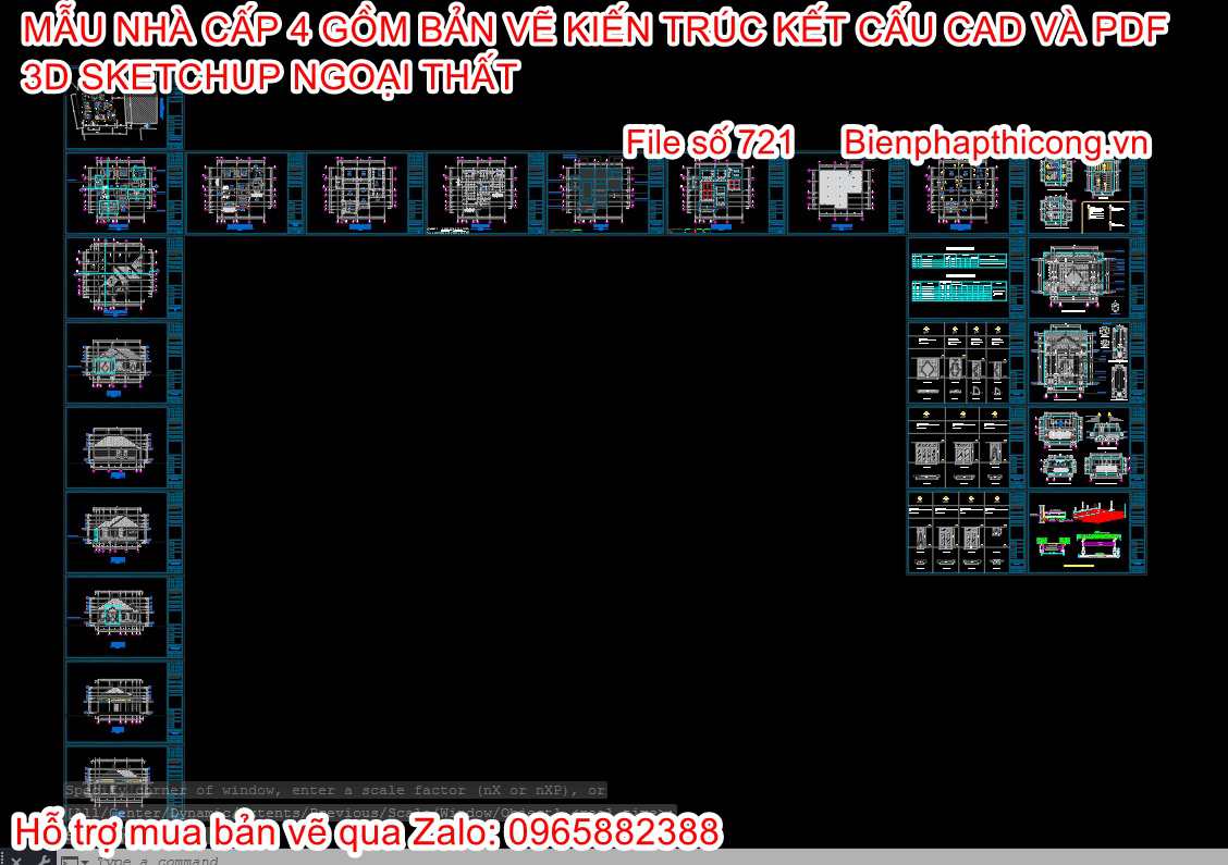 Bản vẽ xây dựng nhà cấp 4 12m x 11m 3 ngủ.