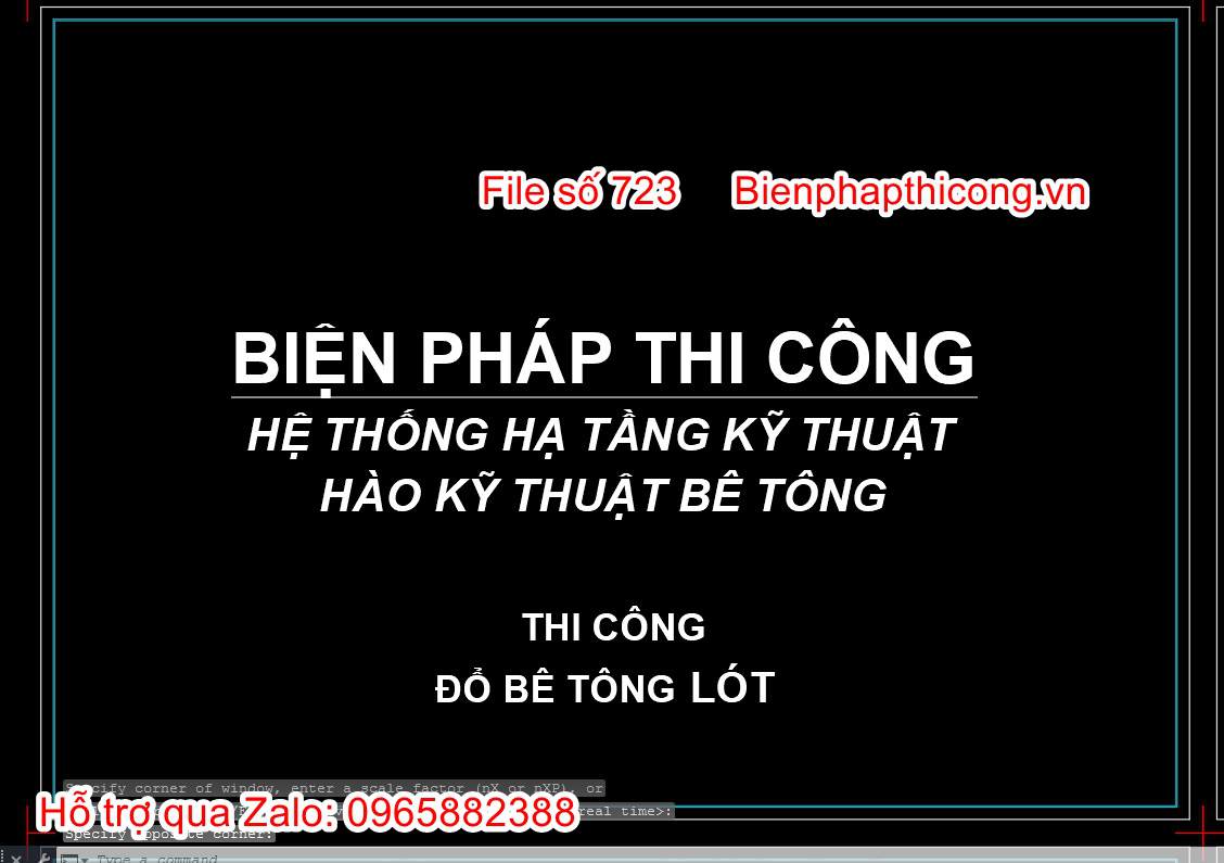 Biện pháp thi công đổ bê tông lót mương cáp hào kỹ thuật.