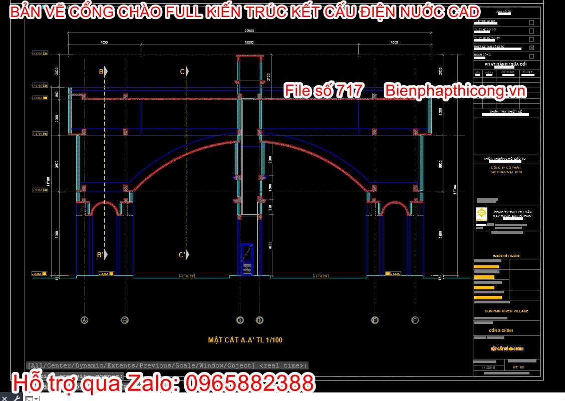 File thiết kế cổng chào cad đẹp.