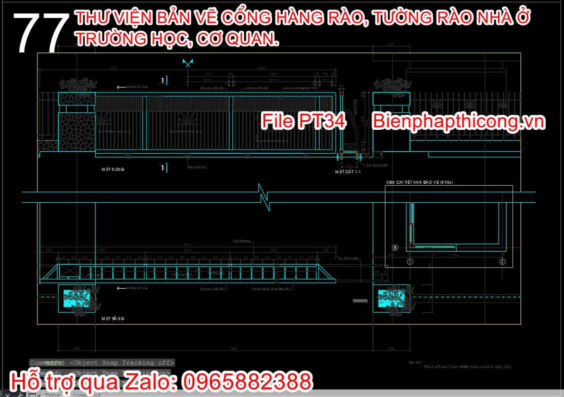 Bản vẽ thiết kế cổng tường rào cửa lùa công ty.