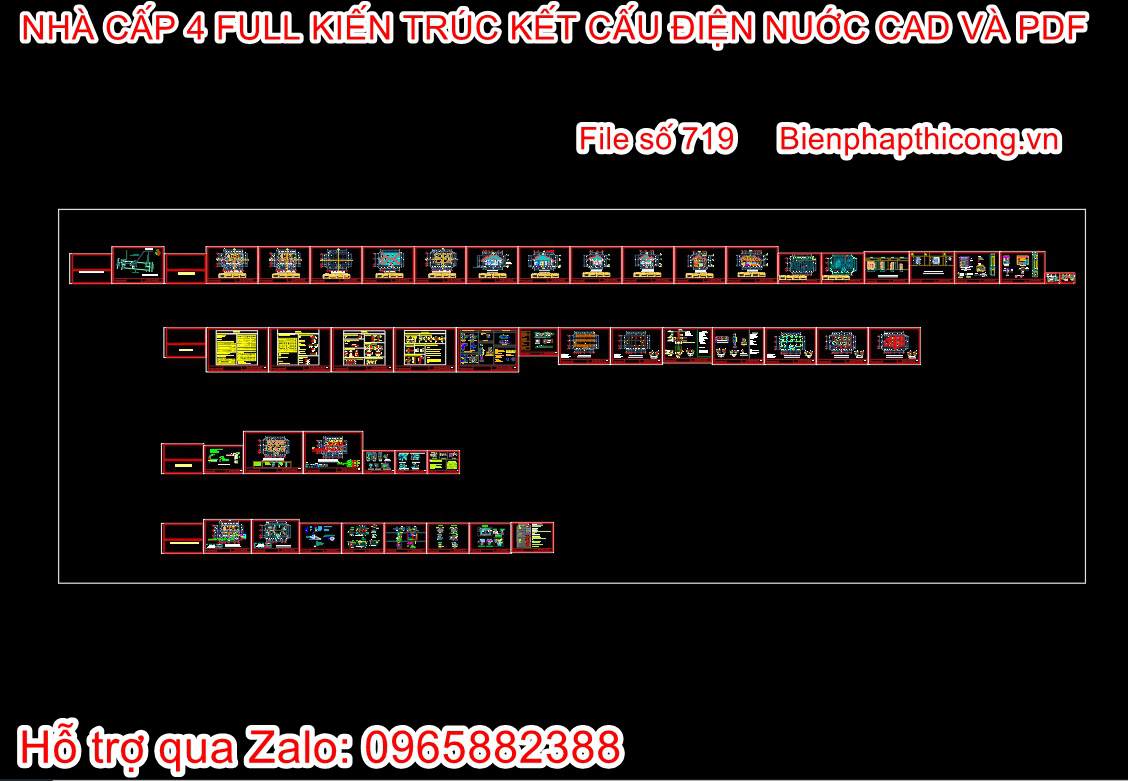 Bản vẽ thiết kế nhà cấp 4 mái nhật 8m x 16m cad đẹp.