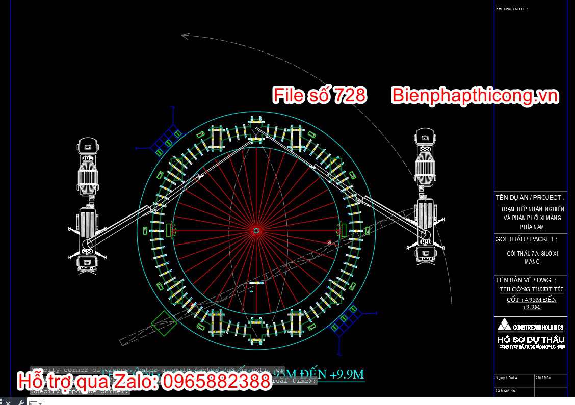 Bản vẽ bptc trượt silo xi măng.