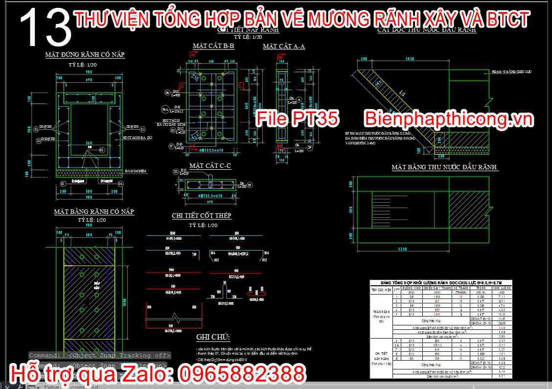 Bản vẽ thiết kế rãnh có nắp btct cad.