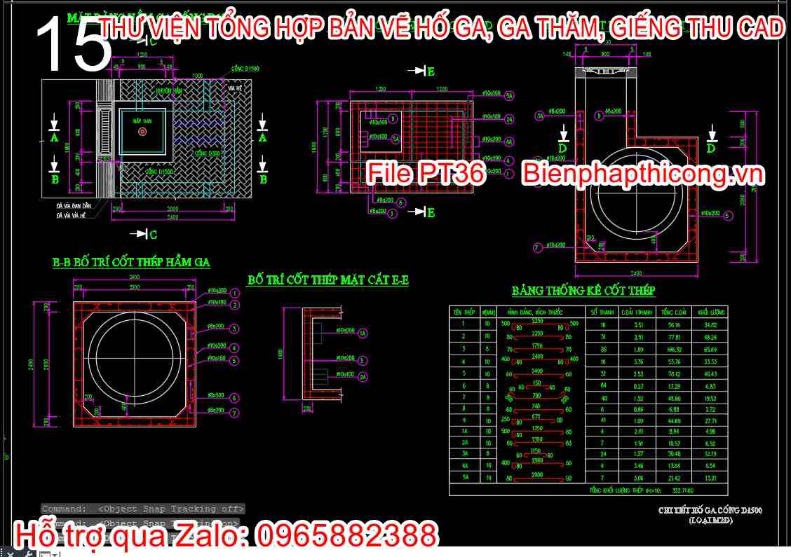Bản vẽ kết cấu thép hầm ga cống d1500.