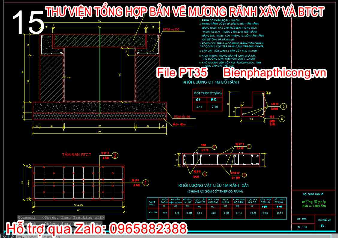Thiết kế chi tiết rãnh xây đô thị cad.