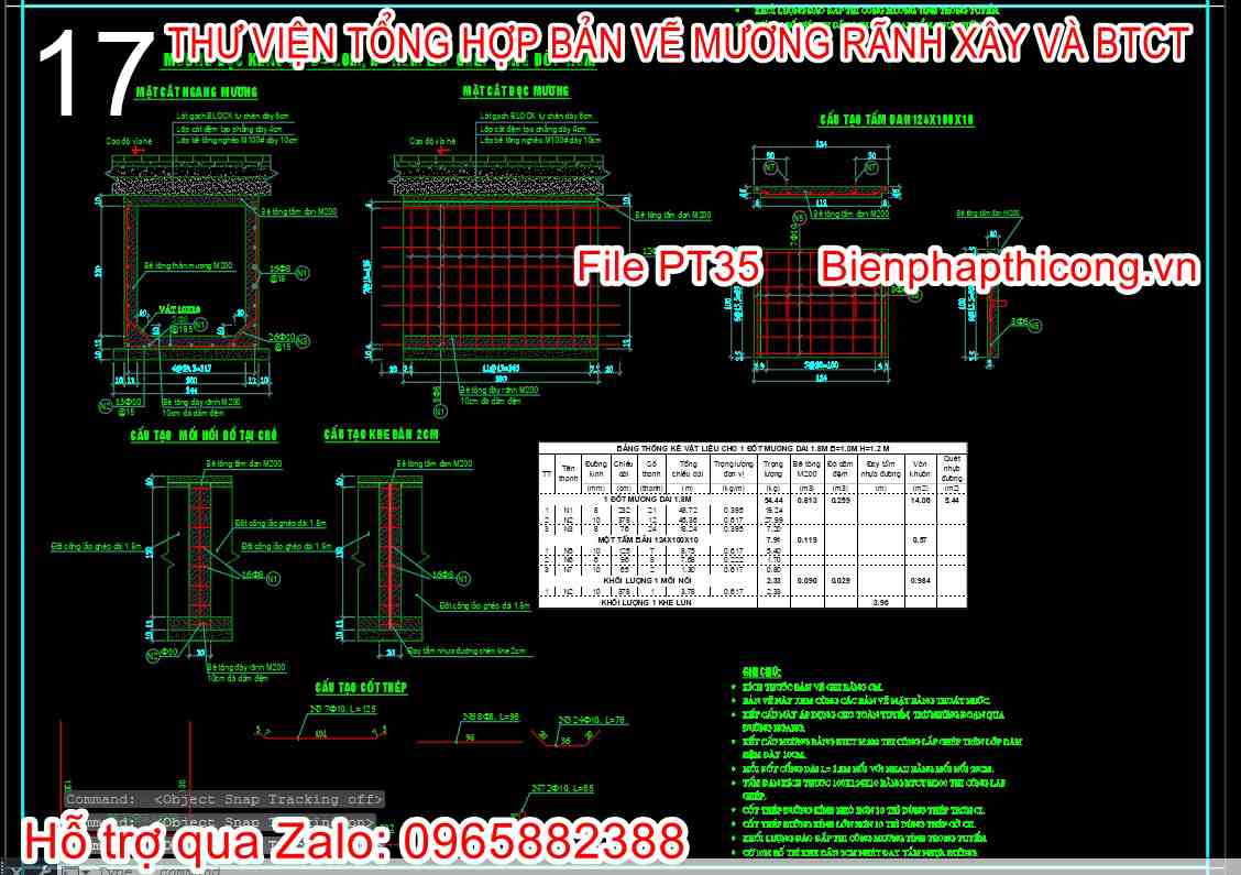 Bản vẽ thiết kế mương dọc cad đẹp.