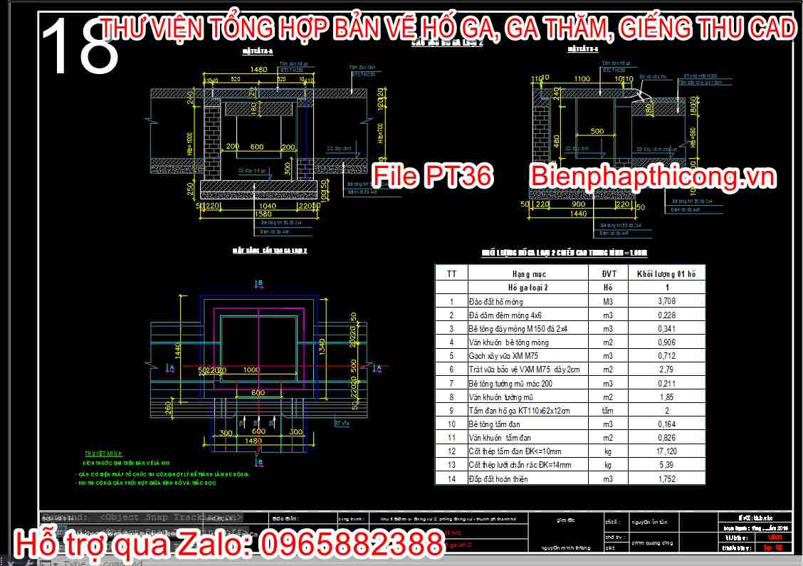 Mẫu bản vẽ thiết kế hố ga cad thoát nước.
