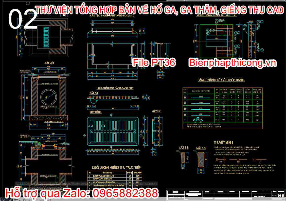 Bản vẽ cad thiết kế hố ga xây gạch.