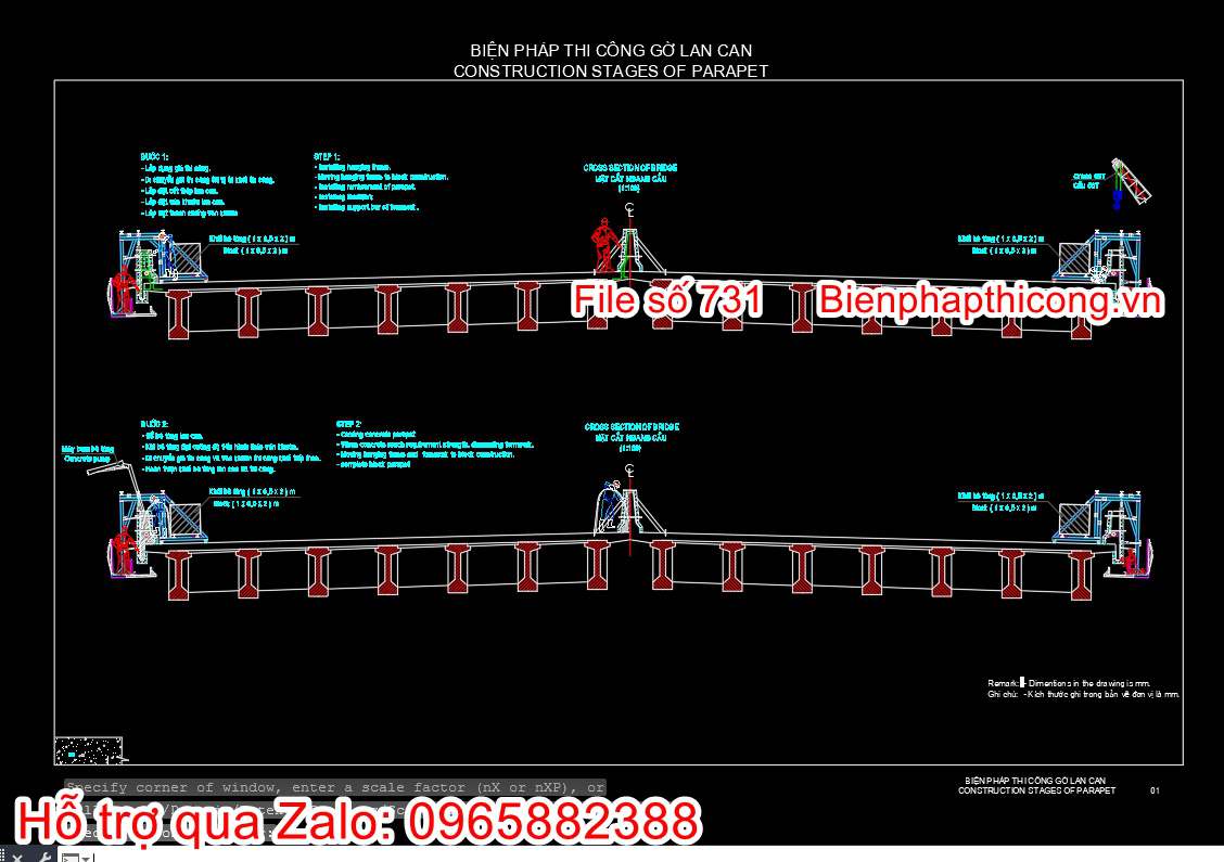 Mẫu bản vẽ bptc gờ lan can.