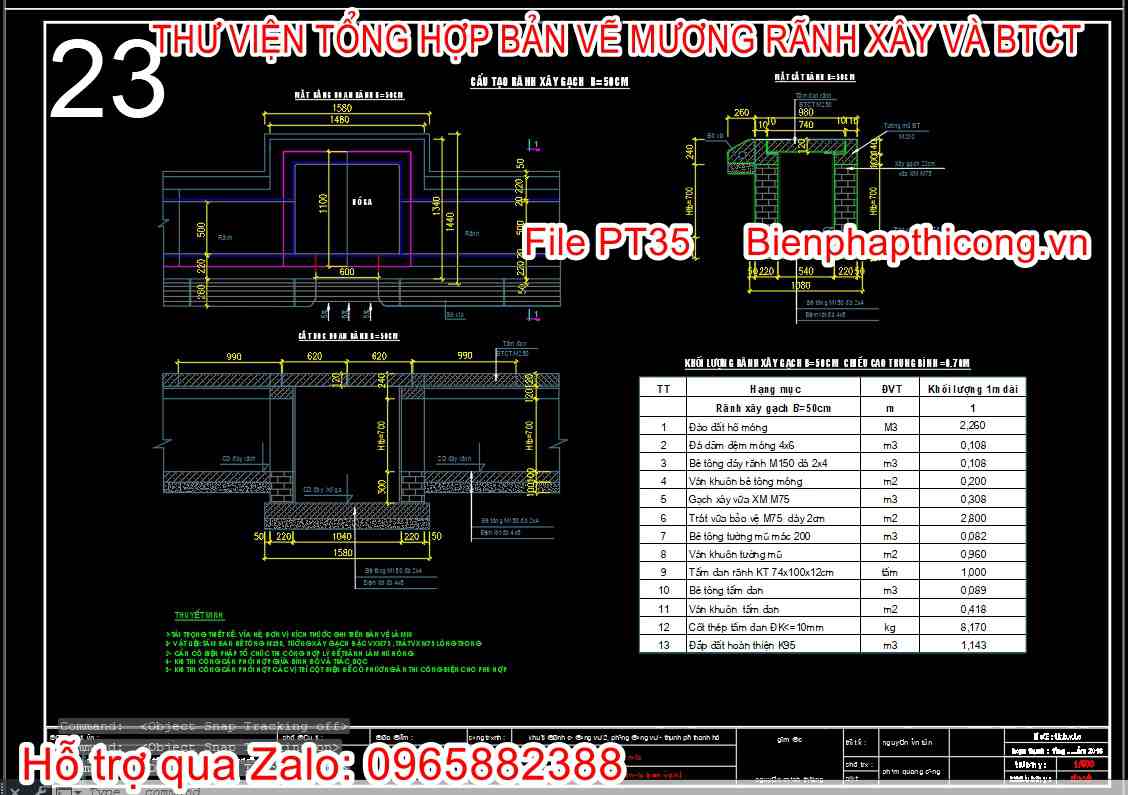 Chi tiết rãnh thoát nước trên vỉa hè cad.