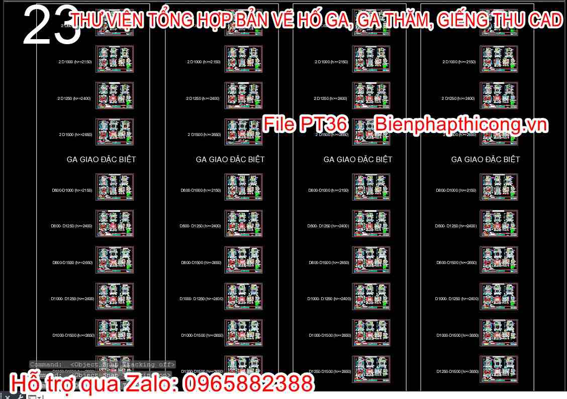 Tổng hợp các bản vẽ thiết kế hố ga ga thăm.