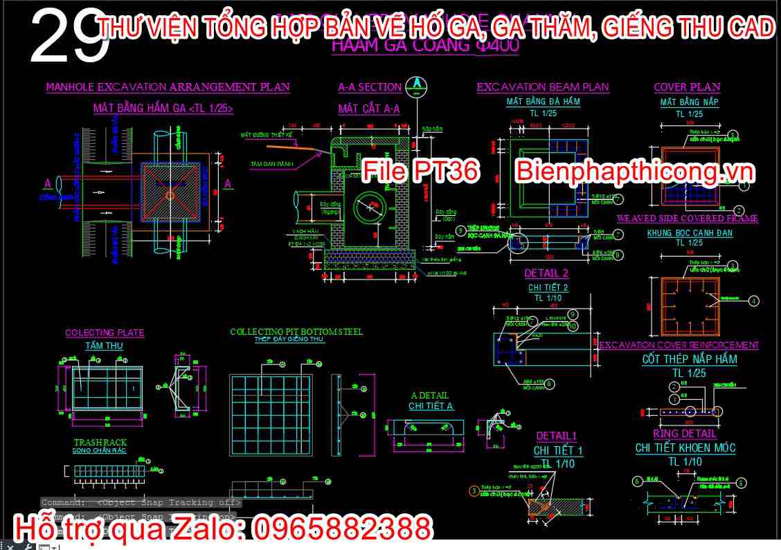 Bản vẽ thiết kế hầm ga thu nước.