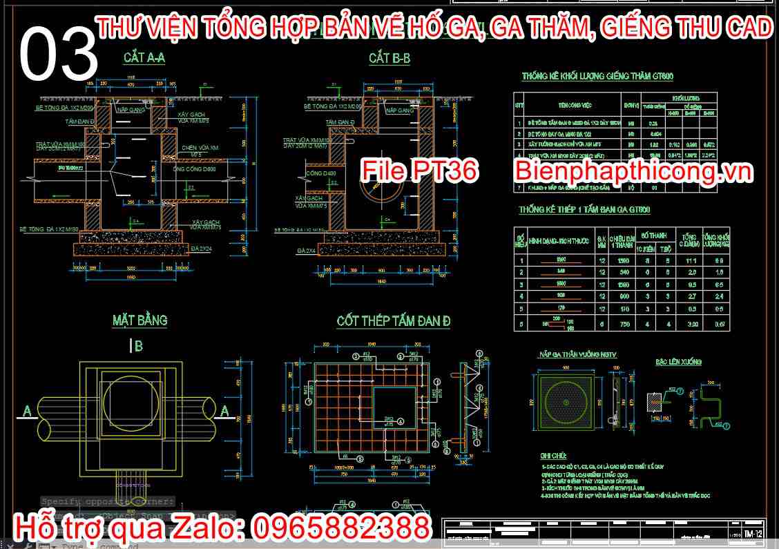 Bản vẽ thiết kế ga thăm d600 cad.
