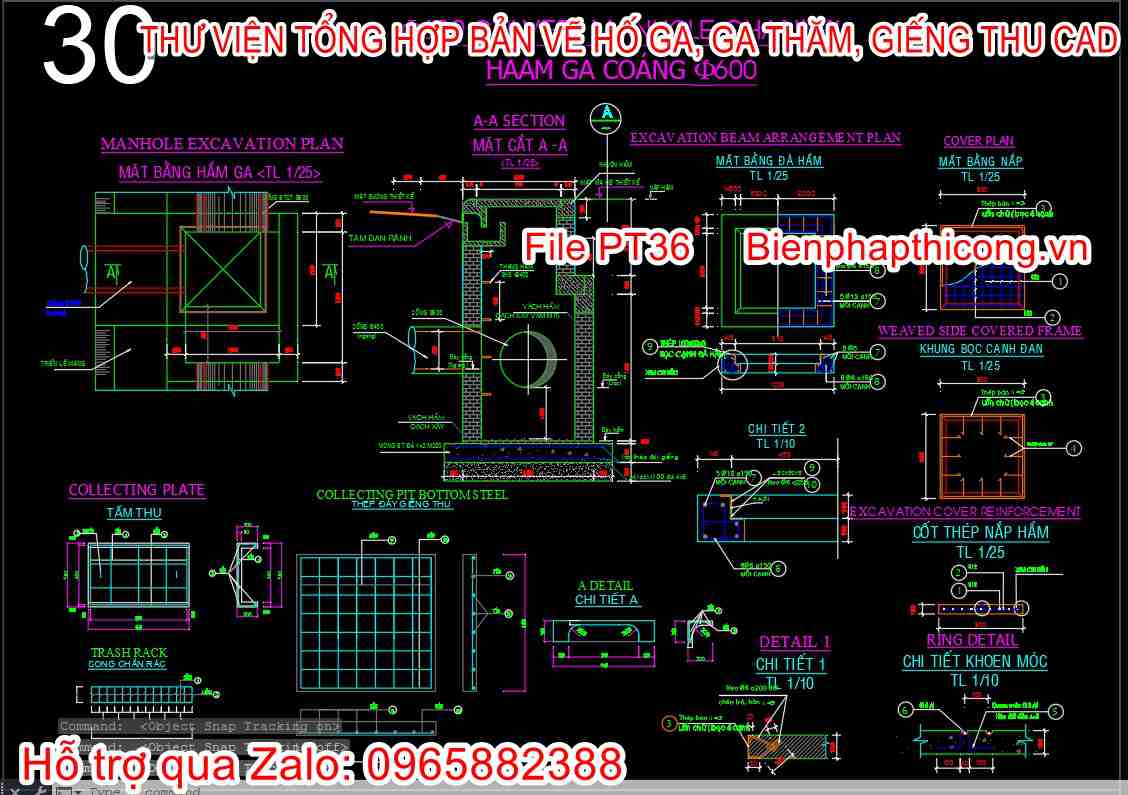 Mẫu bản vẽ thiết kế hầm ga cống d600.