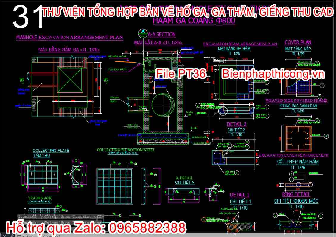 Mẫu bản vẽ thiết kế hầm ga cống d600.