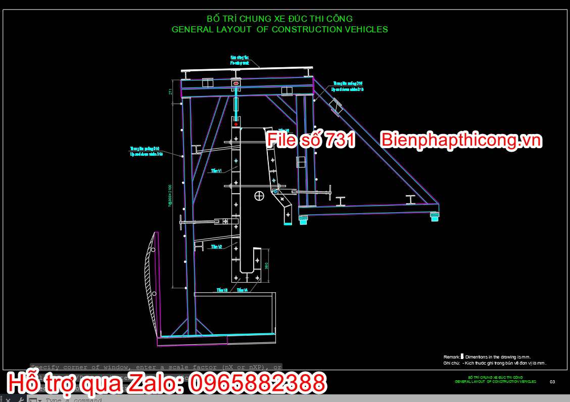 Bản vẽ thiết kế bptc xe đúc thi công.