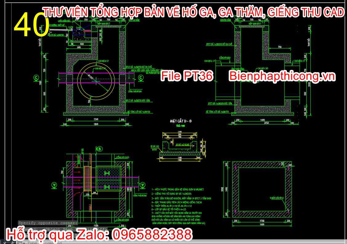 Bản vẽ thiết kế hầm ga cad.