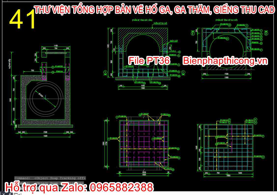 Bản vẽ thiết kế kết cấu giếng thu nước.