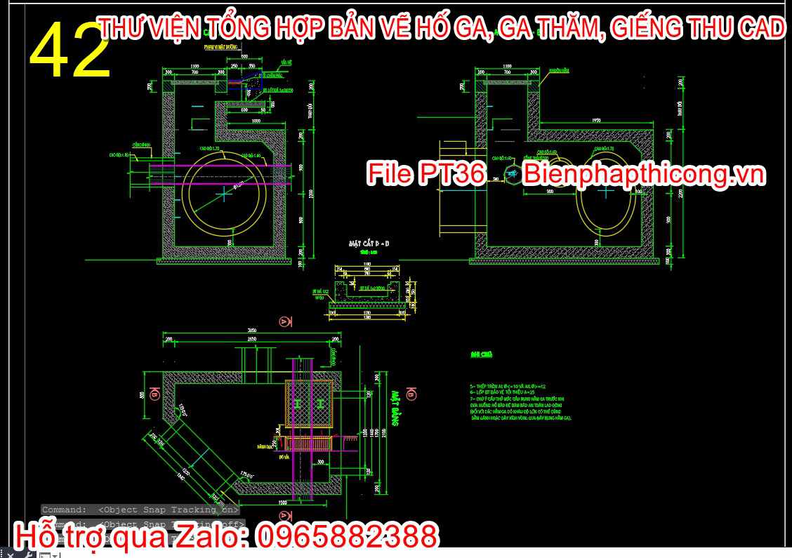 Mẫu bản vẽ thiết kế giếng thu nước cad.