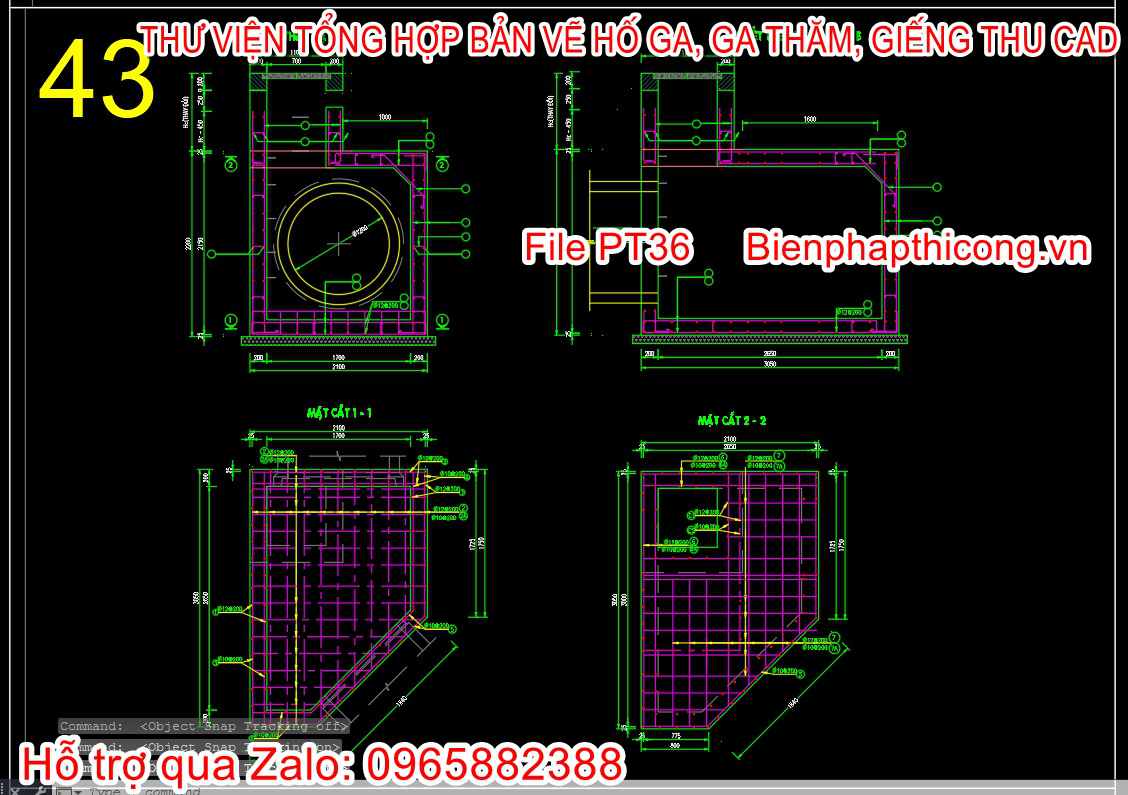 Mẫu bản vẽ thiết kế hố ga ga thăm nước.