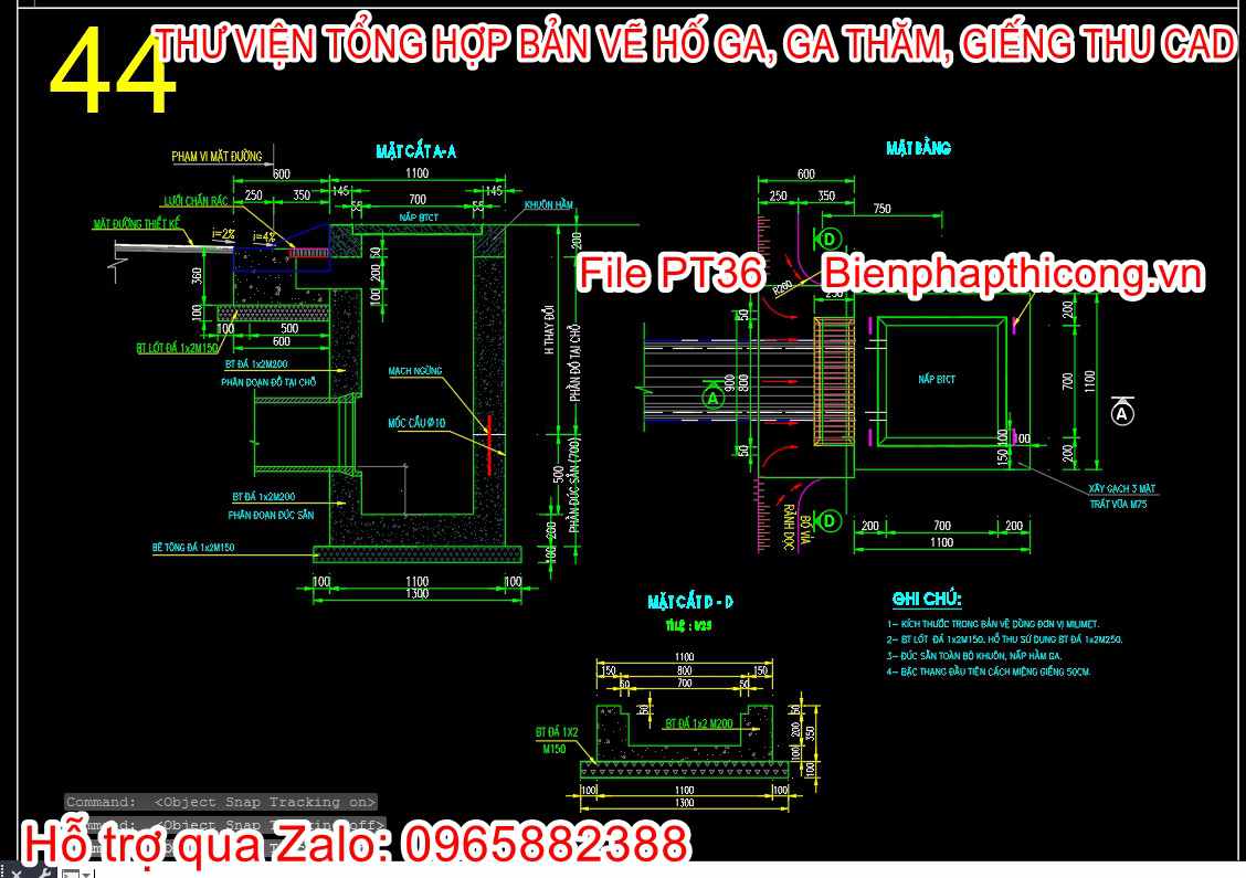 Mẫu bản vẽ thiết kế ga thu nước đô thị.