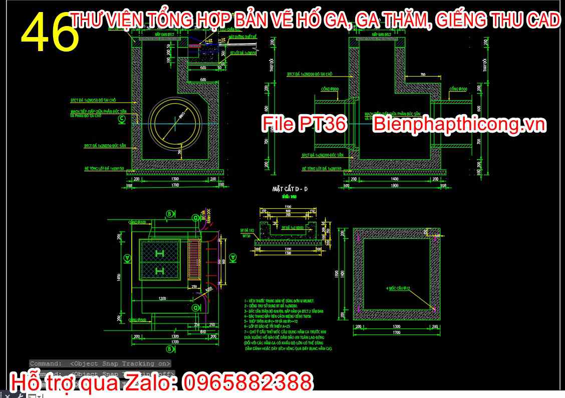 Bản vẽ thiết kế hố ga cad.