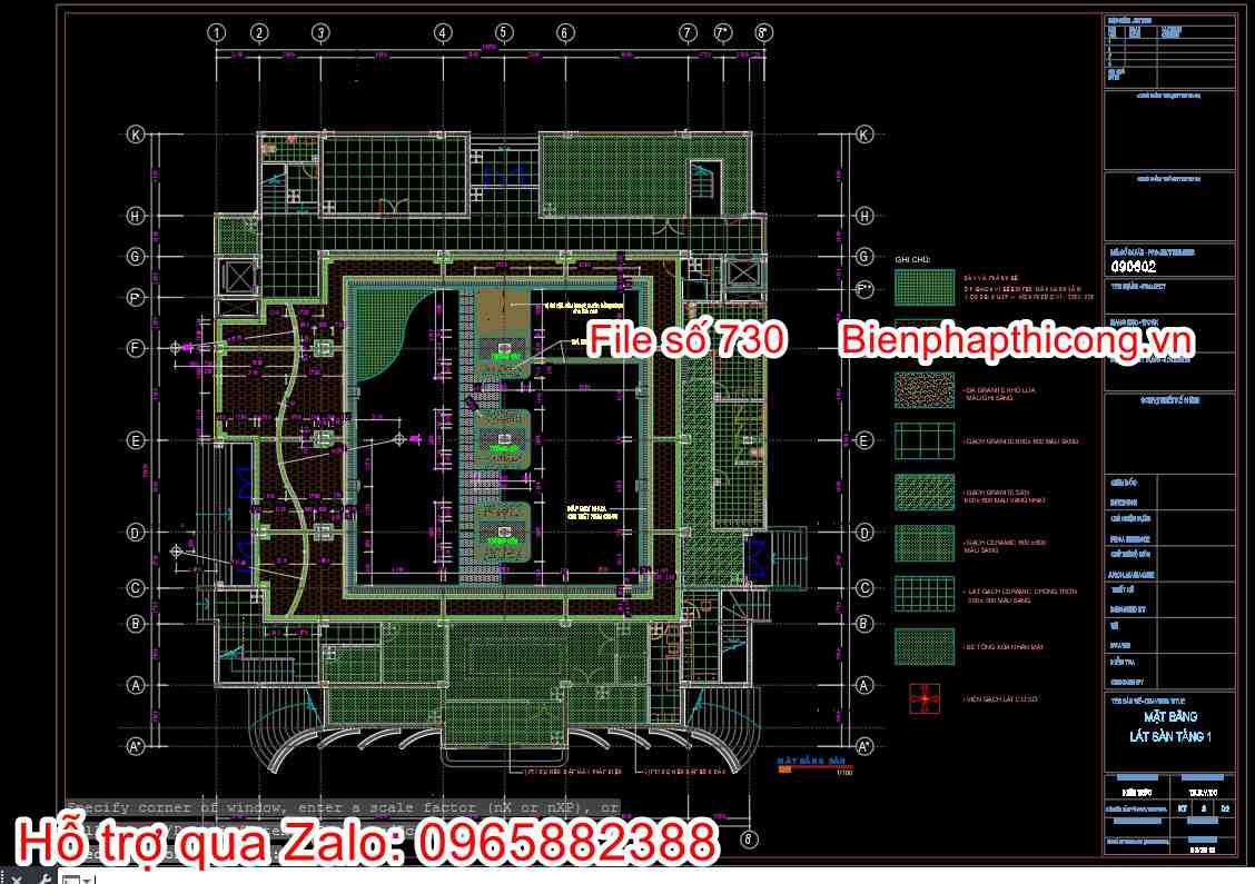 Bản vẽ thiết kế mặt bằng lát sàn.