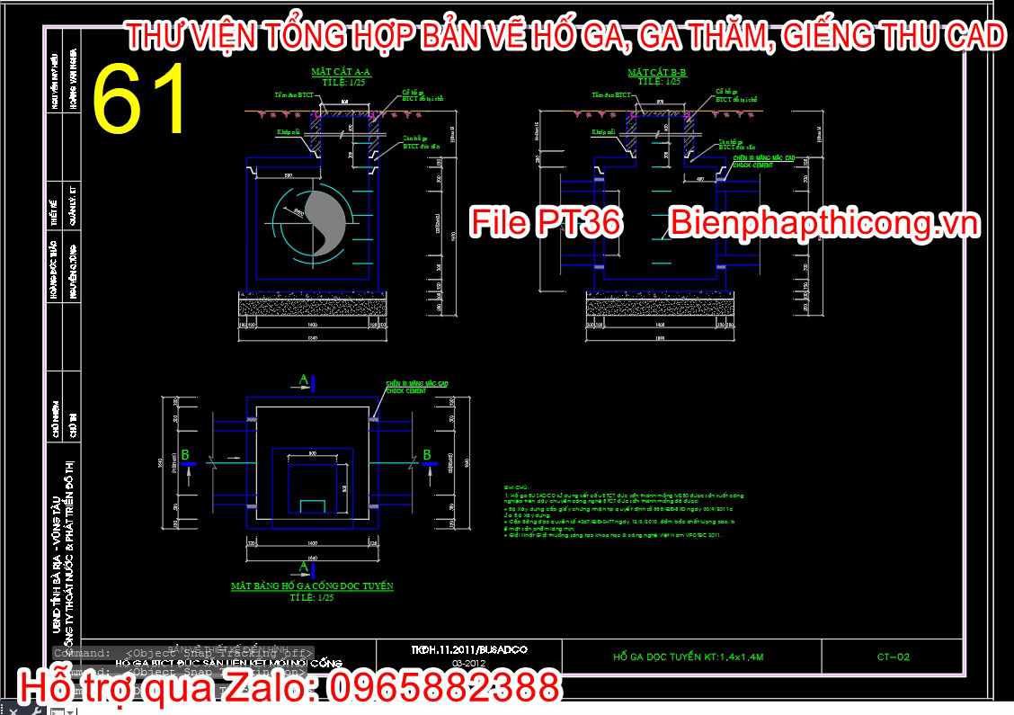 Mẫu bản vẽ thiết kế hố ga đầu tuyến cad.
