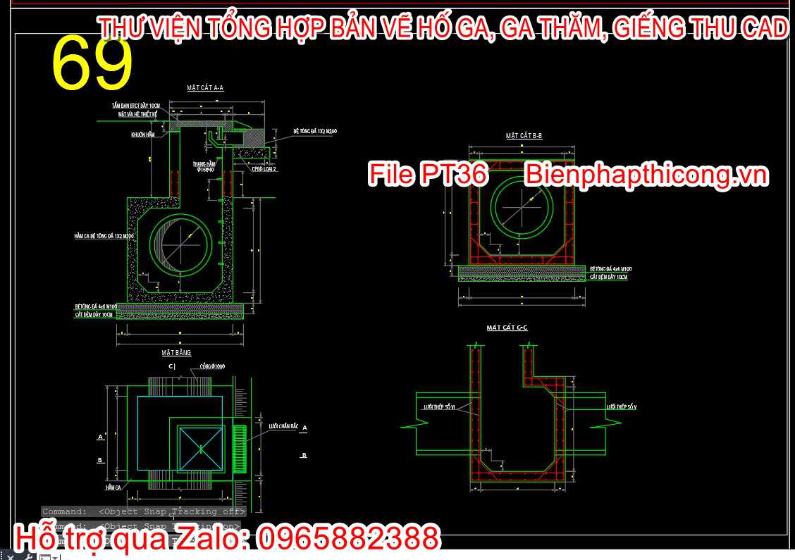 Mẫu bản vẽ thiết kế hố ga.