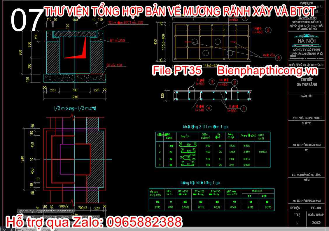 Bản vẽ thiết kế chi tiết ga thu rãnh cad.