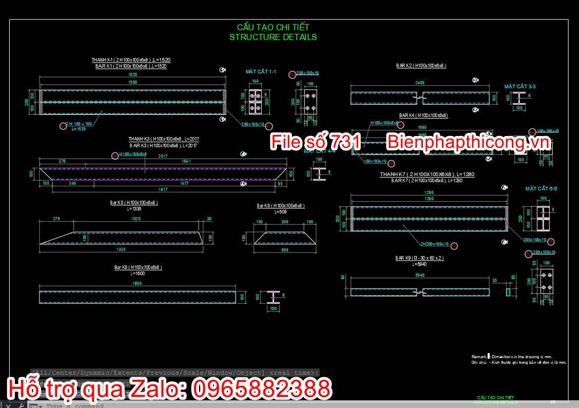 Cấu tạo chi tiết xe bờ bo lan can đẹp.