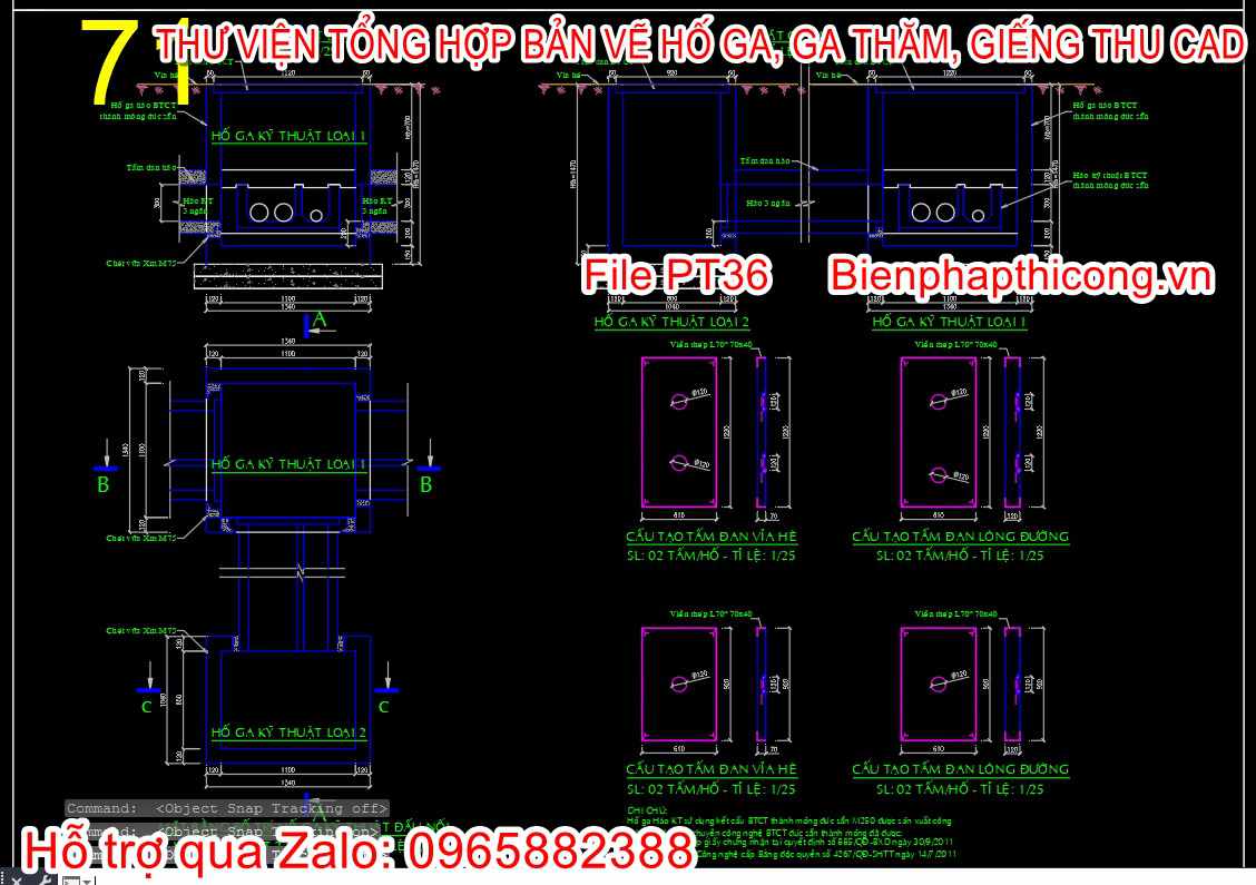 Bản vẽ thiết kế hố ga kỹ thuật cad.