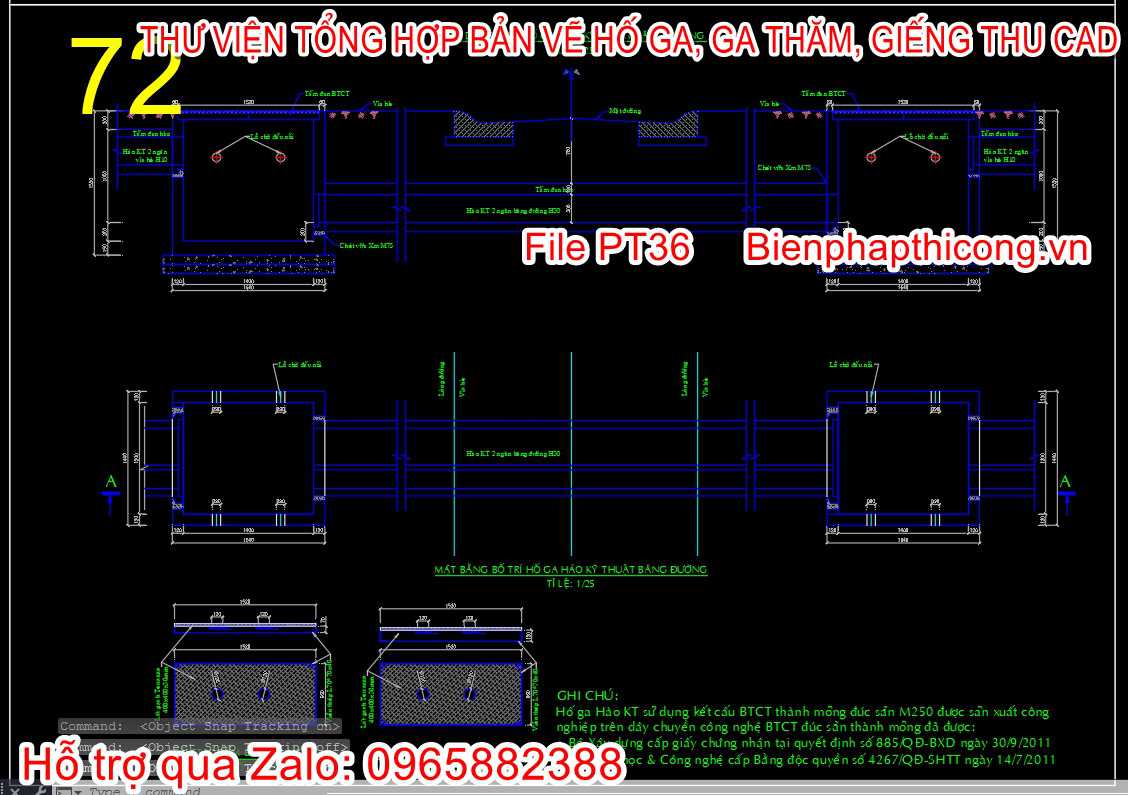 File cad bản vẽ thiết kế hố ga kỹ thuật.