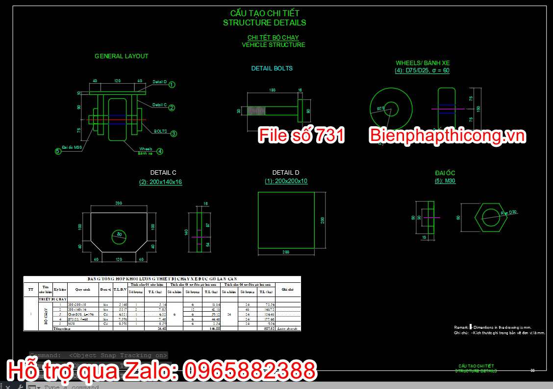 Mẫu bản vẽ bptc bờ bo lan can.