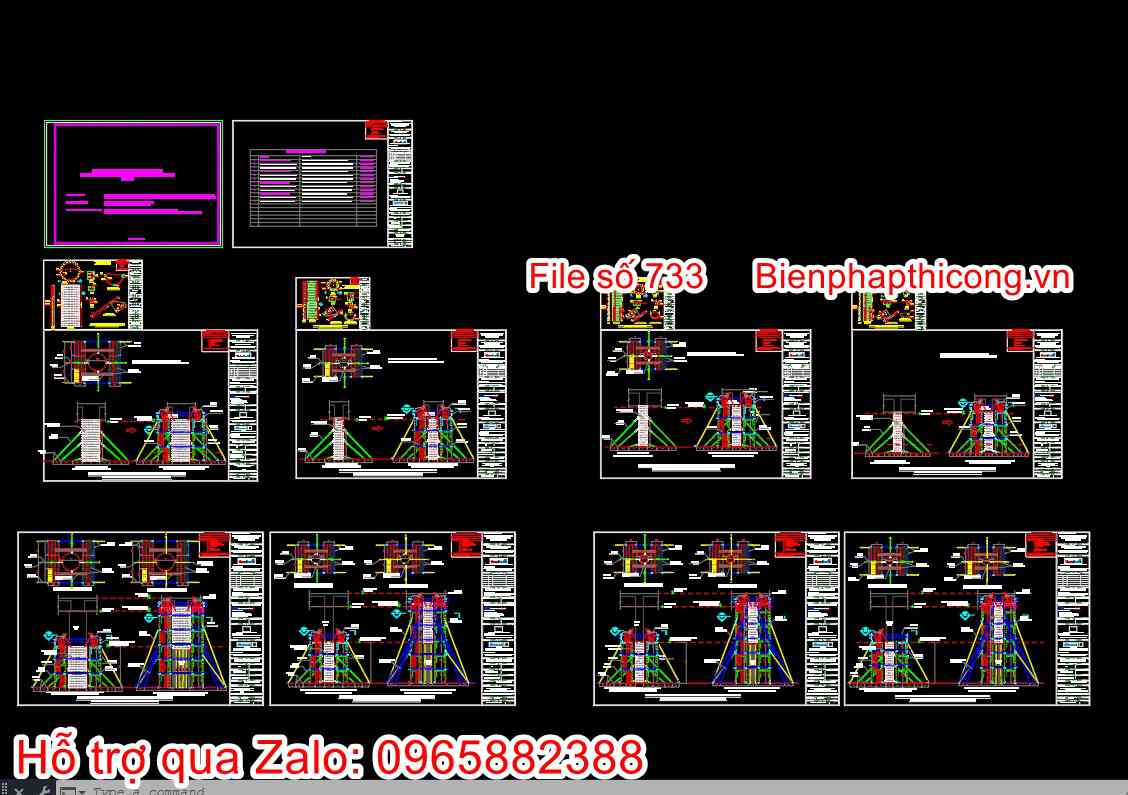 Bản vẽ biện pháp thi công ván khuôn cột tròn.