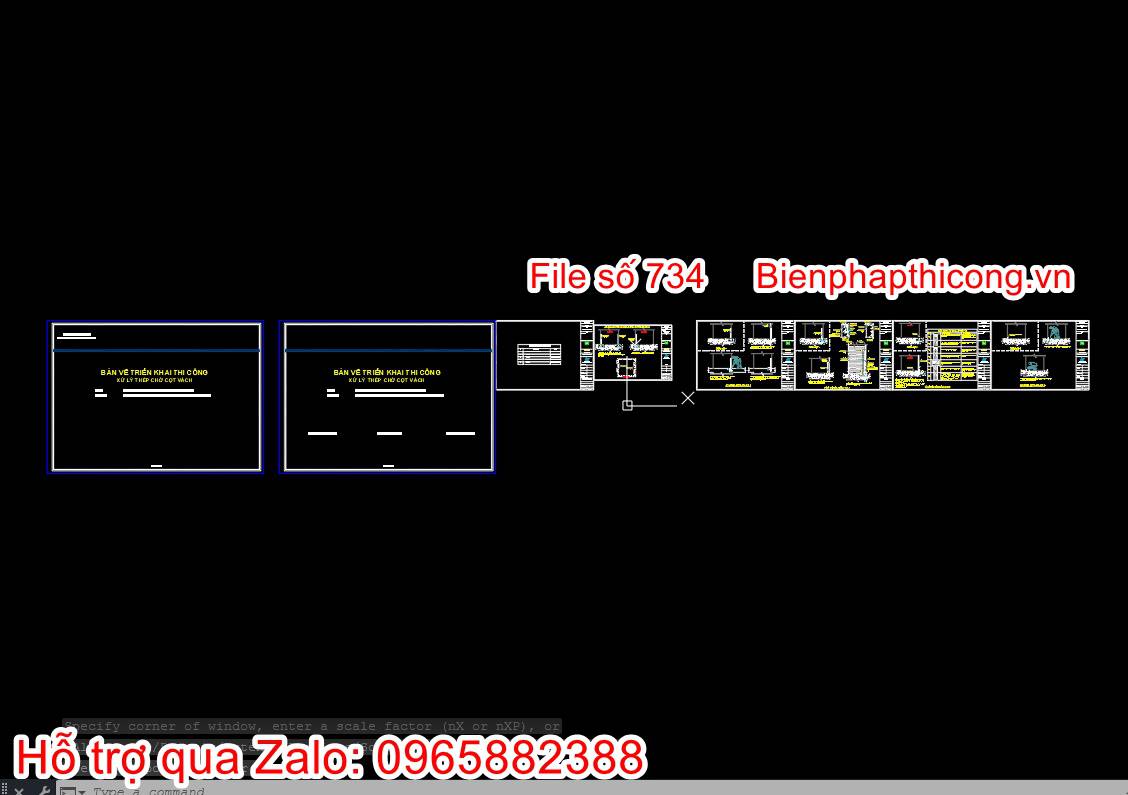 Bản vẽ biện pháp thi công xử lý thép chờ cột vách.