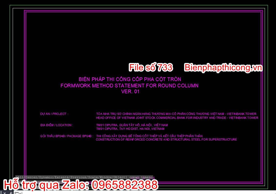 Bản vẽ bptc ván khuôn cột tròn D800 D900 D1000 D2000.