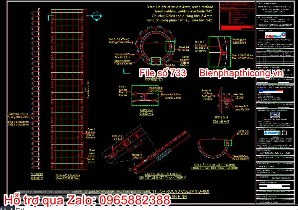 Mẫu bản vẽ bptc cột tròn D800.
