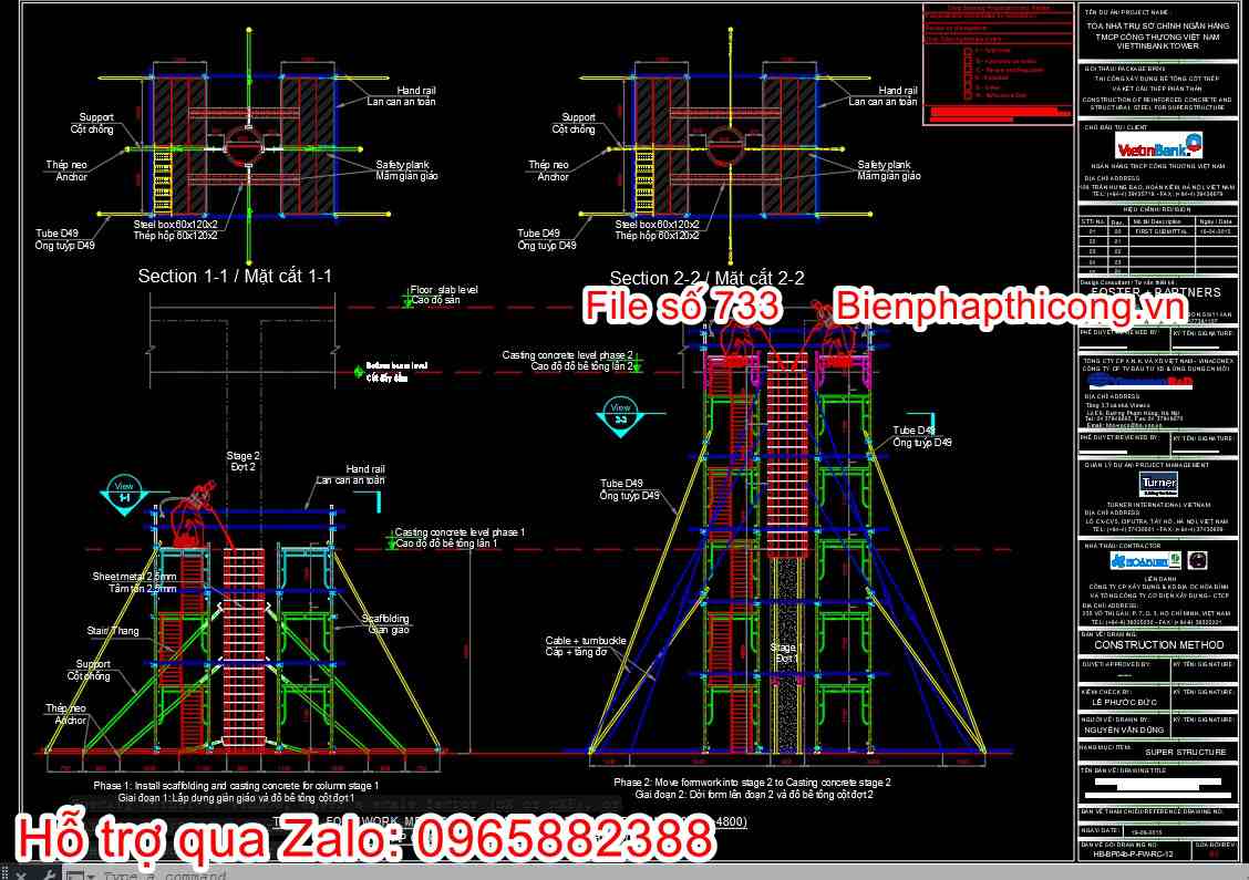 Bản vẽ ván khuôn cột tròn cad.