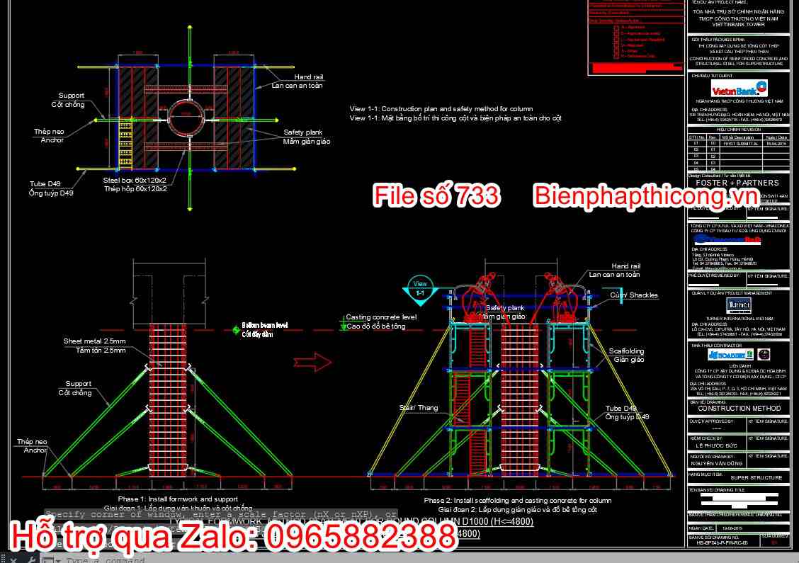 Mẫu bản vẽ bptc ván khuôn cột tròn D1000.